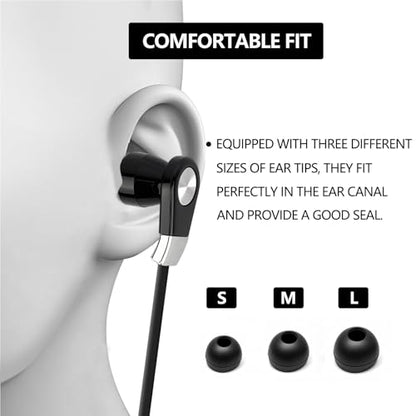 LANDIBO USBC Earbuds, in-Ear Headphones with Volume Control, Built-in microphoneUSB C Earbuds Wired, Clear Sound Quality, bass Noise Cancellation, Headphones Wired (Black + Black)