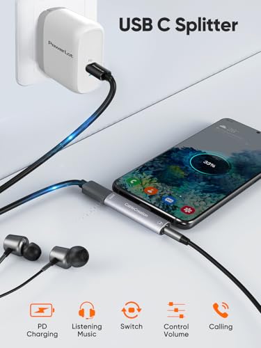 CableCreation USB C to 3.5mm Headphone and Charger Adapter,2 in 1 Charger | Type C to 3.5mm Audio Hi-Res with PD Fast Charge, USB C to Aux Dongle for iPhone 16 15 Pro Max,Galaxy 24+,Pixel,iPad - style: USB C+3.5mm Audio+60W USB C Charging
