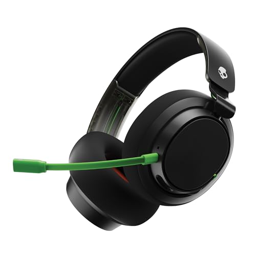 Skullcandy SLYR Pro Wireless Multi-Platform Gaming Headset - Black/Green | Bluetooth Headphones, 24 Hours Battery, PC, PlayStation, Nintendo Switch, 2.4GHz Low Latency Wireless Transmitter Included - color: Black/Green Xbox, style: SLYR Pro Wireless