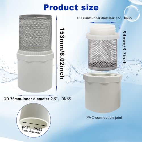 2.5" Stainless Steel Filter DN65/2.5inch Suction Strainers Used to Remove Debris and Reduce Solid Entry - size: 2.5"DN65
