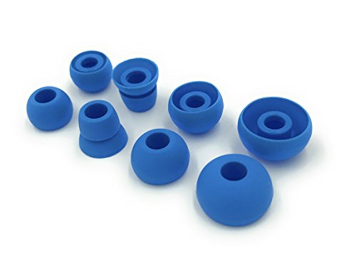 Blue Replacement Earbud Tips for Beats Powerbeats3 Wireless Stereo Headphones - Small, Medium, Large, and Double Flange (Blue) - color: Blue