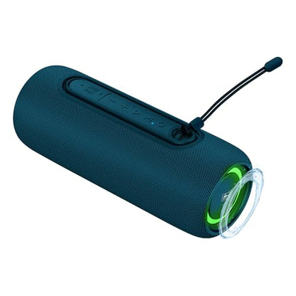 Fisher Portable Bluetooth Speakers IPX5 Waterproof Speaker, 14W Peak Power | Stereo Bluetooth Speaker, RGB Lights, TWS, BT 5.3, Built-in Mic, Hands Free Calling Speakers Bluetooth Wireless, Use Anywhere - color: Navy Blue