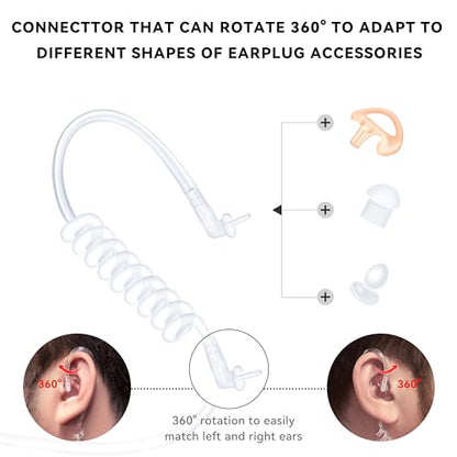Replacement Acoustic Tube for Two Way Radio Earpiece Coil or Surveillance Kit Headset 2 Pack