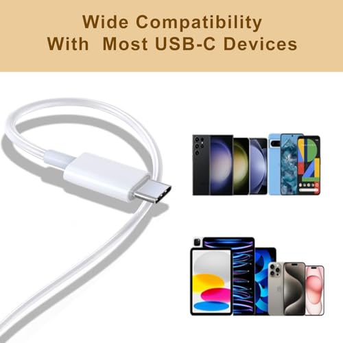 2 Pack USB C Headphones for iPhone 17/16/15 Pro Max Plus, Wired Earbuds with Microphone & Volume Control Wired Headphones for iPhone 17 pro max Type C Earphones