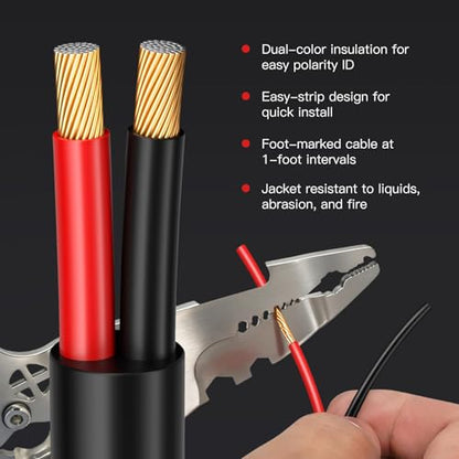 14 Gauge Outdoor Speaker Wire 50ft CL3 Direct Burial CCA Cable | CL2 Rated, 2 Conductor Stranded Core, UV and Weather Resistant, No Conduit Needed Underground, Garden Patio Pool Audio - size: 50FT, style: 14GAUGE