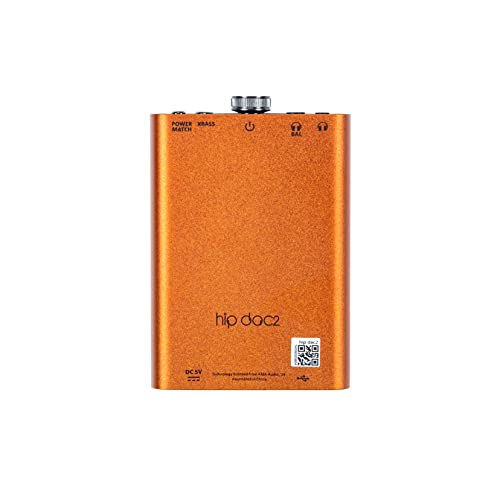 iFi Hip-dac2 - Portable Balanced DAC Headphone Amplifier for Android, iPhone with USB Input Only/Outputs: 3.5mm Unbalanced / 4.4mm Balanced – MQA Decoder - color: Orange