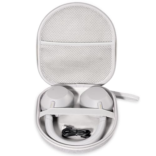 ProCase Hard Universal Headphone Case for Sony/JBL/Soundcore/TOZO - Grey | Hard Travel Storage Case with Mesh Pocket and Wrist Strap for Over-Ear Swivel Headphones, Cables and Small Accessories