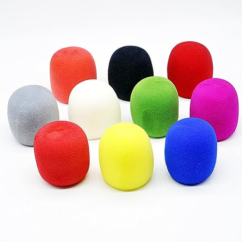 10 Pcs Large Microphone Foam Covers Small Microphone Windscreens Microphone Protective Covers for Standard Handheld Microphones