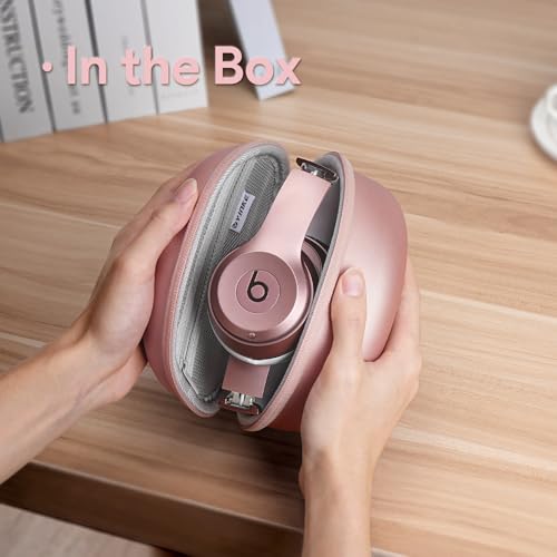 Case for Beats Solo3 /Solo 4 On-Ear Headphones, Portable Travel Hard Shell Storage Bag (Rose Gold) - color: Rose Gold