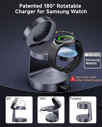 Qi2.2 25W 3-in-1 Magnetic Wireless Charger for Samsung, Compact & Foldable | Fast Charging Station for MagSafe for S26 Ultra/Z Fold 8/Fold8 Ultra, Travel Charger Stand (Not for Watch 9/Ultra2)