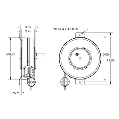 42 Foot Retractable Female XLR Cable Reel (XLR-48-S)