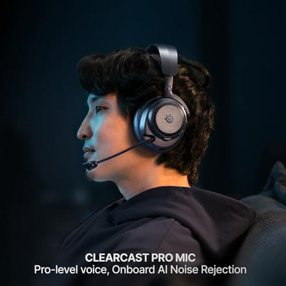 SteelSeries Arctis Nova Pro Omni - Hi-Res Wireless Gaming Headset, 96kHz/24bit, ANC, ClearCast Pro Mic, AI Noise Rejection, Mobile App, Mix 2.4GHz + BT, OmniPlay PC+PlayStation+Xbox - Midnight Blue - color: Midnight Blue