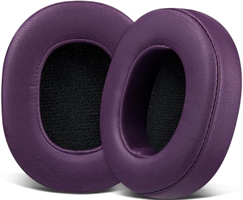 SOULWIT Replacement Earpads for Skullcandy Hesh 3/ANC/Evo & Crusher Wireless/540/ANC/Evo & Venue ANC Over-Ear Headphones, Ear Pads Cushions with Protein Leather, Noise Isolation Foam - Dark Purple - color: Dark Purple