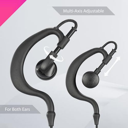Arrowmax AEH1500-M12 G-Shape Style Braided Cable Earpiece Style in-line PTT Compatible with Motorola Two-Way Radios SL7550e SL7580 SL300 SL3500e SL4000 SL8550e SL1K TLK100 DLR110 Curve (2 Pieces) - size: 2 Pieces