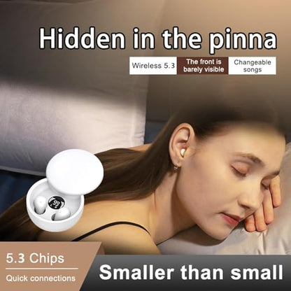 SK26 Sleep Earbuds for Sleeping Invisible Headset,Wireless Bluetooth Earphone,Smallest Tiny Earbuds Hidden Headphones Small Ears Sleep Buds(Black) - color: Black