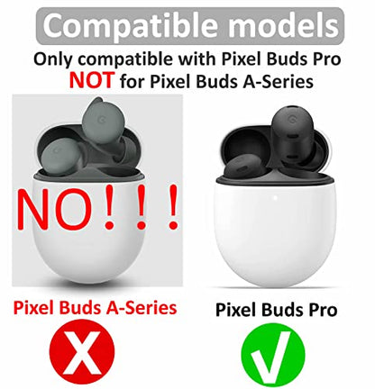 6 Pairs Eartips Compatible with Pixel Buds Pro Ear Tips Buds, Replacement Silicone Rubber Earbuds Gel Earplug Wing Fit in Case Accessories Compatible with Google Pixel Buds Pro - S/M/L Black - color: black
