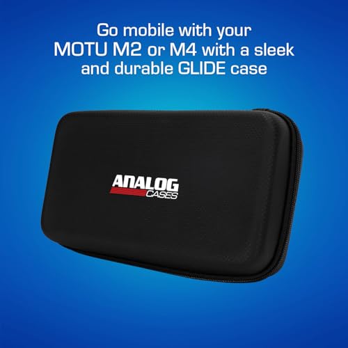 ANALOG CASES Motu M2/M4 & Universal Audio Volt 4 Case - Compact GLIDE Case | Rigid Molded EVA Case, Excellent Protection, Compact Design & Precise Custom Fit, Smooth Zipper, Super-Soft Velvet Lining