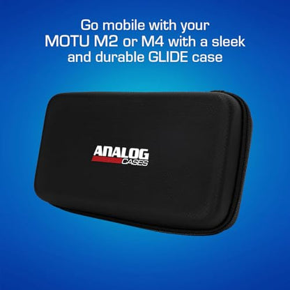 ANALOG CASES Motu M2/M4 & Universal Audio Volt 4 Case - Compact GLIDE Case | Rigid Molded EVA Case, Excellent Protection, Compact Design & Precise Custom Fit, Smooth Zipper, Super-Soft Velvet Lining