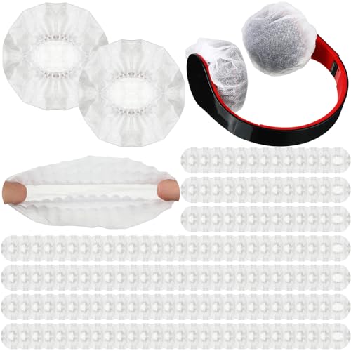 500 Pcs Disposable Headphone Covers, Non-Woven Sanitary Headphone Hygiene Covers for Over-Ear Headphones (8-11cm), Ideal for Gyms, Salons, Call Centers & Shared Headsets, White