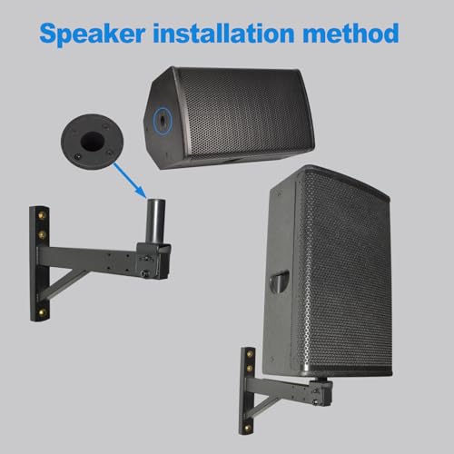 Speaker Wall Mount, Tilt, Holds up to 100lbs, 2 Packs | Heavy Duty Wall Speaker Mount bracket for Professional Audio, HD-319, Black