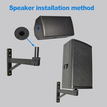 Speaker Wall Mount, Tilt, Holds up to 100lbs, 2 Packs | Heavy Duty Wall Speaker Mount bracket for Professional Audio, HD-319, Black