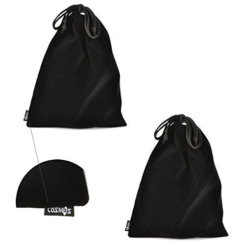 Cosmos 2 Pcs Portable Headphone Carrying Bag Travel Headset Storage Pouch Soft Drawstring Headphone Case Bag for Over-Ear Headphones Gaming Headset Neckband Earphones (Black Color)