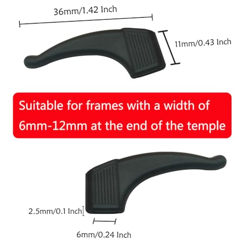 YINGFENG 22 Pairs Anti-slip Eyeglass Ear Grips Hook with Box, Kids and Adults Sport Eyeglass Strap Holder, Eyewear Retainer, Silicone Ear Hook - for Glasses Reading Glasses Retainers(11Black 11White) - color: Black White