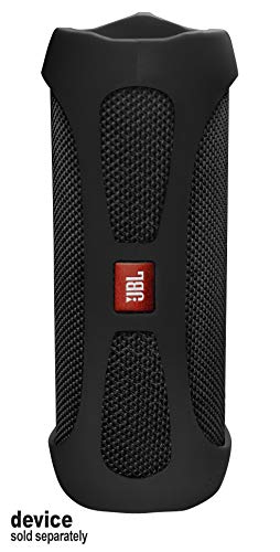 Silicone Cover Skin for JBL Flip 4 Waterproof Portable Bluetooth Speaker - color: Black