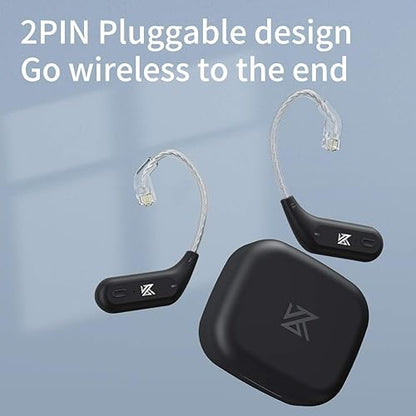 KZ AZ09 Bluetooth 5.2 IPV5 Waterproof Noise Reduction Bluetooth Module Upgrade Cable Ear Hook for ZSX/ZSN/ZSNPRO/ZSNProX/ZS10PRO/AS12/AS16/ZAX/ZAS/DQ6(C pin) - color: AZ09-C,Black