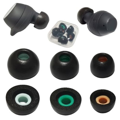 Memory Foam Tips for Galaxy Buds FE/Buds+ / Buds 2 Replacement Ear Tips | 3 Pairs S/M/L Anti Slip Earbuds Tips for Samsung Galaxy Buds Earbuds, Noise Isolating, Comfort Fit, Black