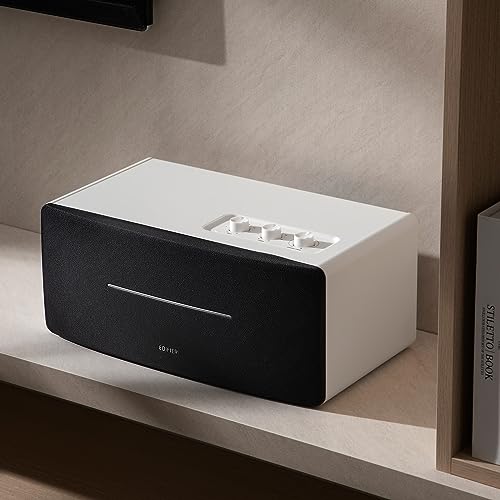 Edifier D12 Integrated Desktop Computer Speakers with Bluetooth 5.0, Wireless Stereo Tabletop Speaker 70 Watts RMS with Subwoofer Line Out, RCA, Aux Input for PC Monitor Laptop (White) - color: white