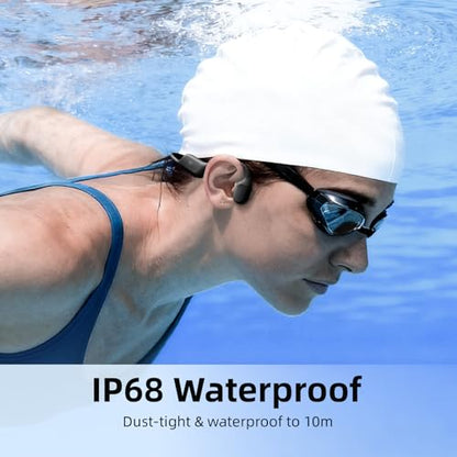 LYPERTEK SoundFree S30 Bone Conduction Swimming Headphones | IP68 waterproof design with 32GB MP3 storage, Bluetooth 6.0 and lightweight fit for phone-free underwater workouts. - color: SOUNDFREE S30-Black