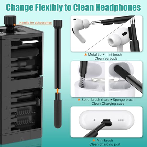 VICHYIE 32 in 1 Multi-Function Cleaning Kit for Electronic Devices (Black) - color: Black