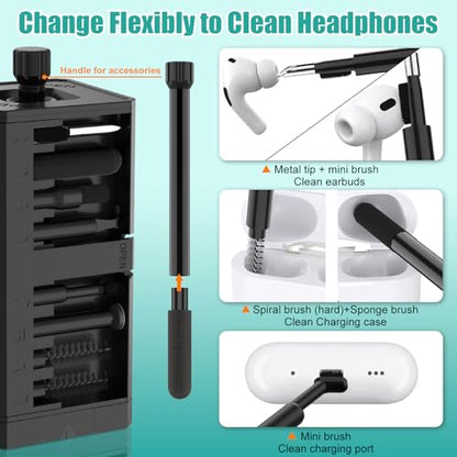 VICHYIE 32 in 1 Multi-Function Cleaning Kit for Electronic Devices (Black) - color: Black