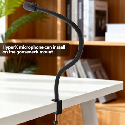 Microphone Stand,50 cm Long Flexible Gooseneck Arm Desktop Clamp Mount,Universal Heavy Duty Mic Clip Holder 3/8" to 5/8" Adapter,Compatible with Shure/Fifine/HyperX /AT2020 /Pyle/Blue Snowball/Razer