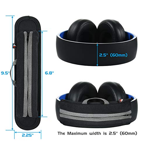 Large Sized Replacement Headband Cushion Pad Cover Head Band Protector with Zipper, Headband Cover Cushion Protector Pad for Headphones (Max for 2-1/2''W Cushion pad, Black) - size: Max for 2-1/2''W cushion pad
