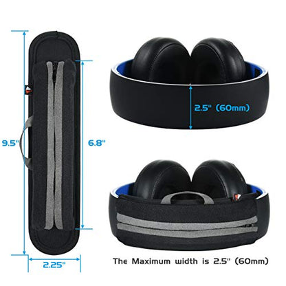 Large Sized Replacement Headband Cushion Pad Cover Head Band Protector with Zipper, Headband Cover Cushion Protector Pad for Headphones (Max for 2-1/2''W Cushion pad, Black) - size: Max for 2-1/2''W cushion pad