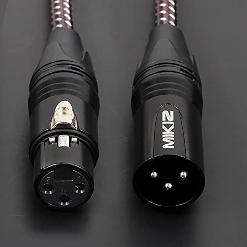 3ft XLR Cables Braided 2 Pack | Premium 3 Pin XLR Male to Female Short Anti-tangling XLR Patch Cables for Microphone DJ - size: 2-Pack 3Ft
