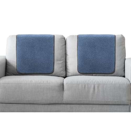 Frienda 2 Pieces Recliner Headrest Covers Sofa Headrest Protector for Recliner Chair Couch Furniture Non Slip for Living Room(Dusty Blue) - color: Dusty Blue