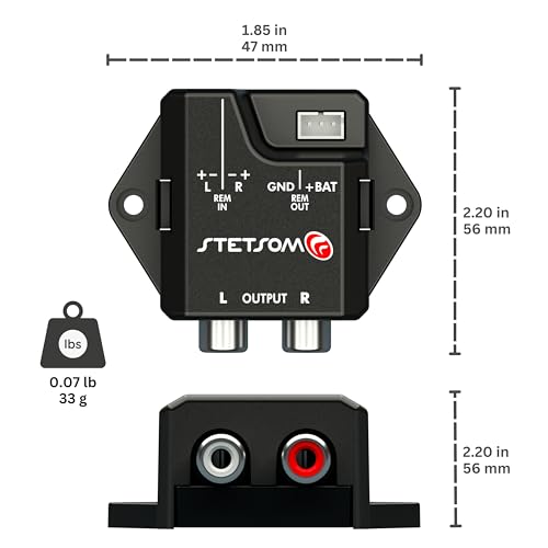 Stetsom ST6000 Audio Converter (Wire High to RCA), Remote Output Automatically Activated by Sound for Original Factory Stereo Radio Player, High Signal to RCA