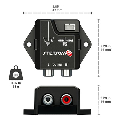 Stetsom ST6000 Audio Converter (Wire High to RCA), Remote Output Automatically Activated by Sound for Original Factory Stereo Radio Player, High Signal to RCA