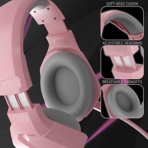 Orzly Gaming Headset (Pink) for PC and Gaming Consoles PS5, PS4, Xbox Series X | S, Xbox ONE, Nintendo Switch & Google Stadia Stereo Sound with Noise Cancelling mic - Hornet RXH-20 Nakuru Edition - color: Pink