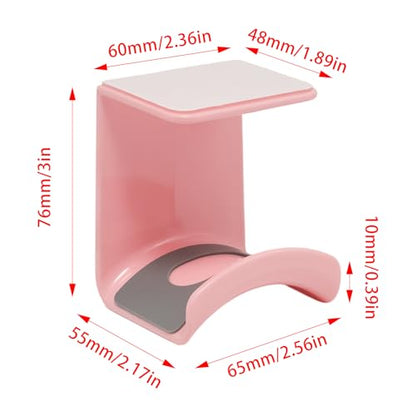 Pink Headphone Stand Hanger, Hanging Headset Holder Hook Under Desk | 1Pcs ABS Plastic Adhesive Earphones Hangers for Desk Headphone Hanger, Most Headphones and Controller - color: Pink, size: Under Desk