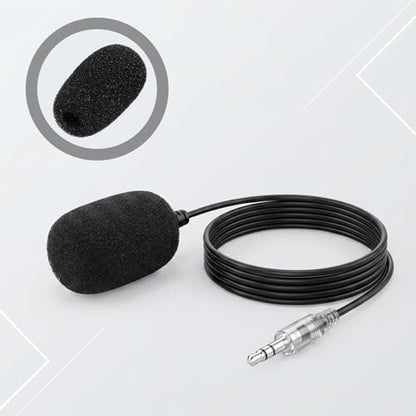 20 Pcs Headset Mic Cover Foam, 36×16×5mm Microphone Covers Foam | Black Microphone Windscreen, Noise Reduction Mini Microphone Pop Filter for Clear Audio fits Podcasting Vlogging & Interviews