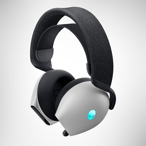 Alienware Wireless Gaming Headset AW725H | Bluetooth / 2.4GHz, Hi-Res Audio, Dolby Atmos, RGB Lighting, Lunar Light - color: Lunar Light