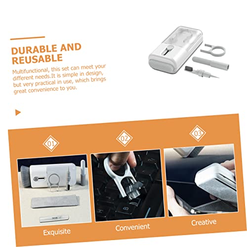 Headphone Cleaning Kit with Keycap Puller, White ABS PC Brush