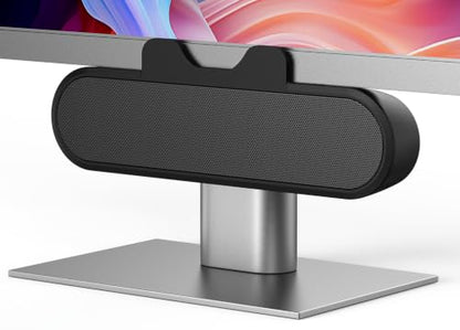 Inwa Computer Speakers for Desktop PC, USB Monitor Speaker Bar with Clip-On, Wired Desk Speakers with HD Stereo Loud Sound, Laptop Speaker Mini Sound Bar, Easily Clamps to Monitor