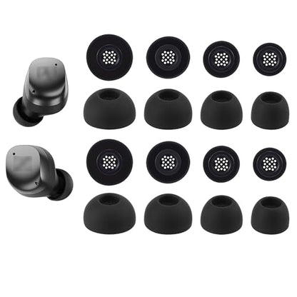 Replacement Ear Tips for Sennheiser Momentum True Wireless 4 | Soft Silicone Eartips with Portable Storage Box (8 Pairs, Black, XS/S/M/L)