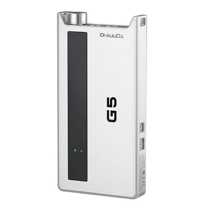 Fanmusic Topping G5 Headphone Amplifier Portable ES9068AS DAC&Amp LDAC Hi-res Audio Support up to DSD512 768kHz (Silver) - color: Silver
