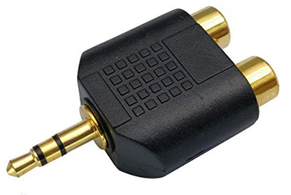 3.5mm to RCA Splitter Adapter Gold Plated 3 Poles 3.5mm (1/8 inch) Stereo Audio Male to 2 RCA Female AUX Audio Y Splitter Adapter Converter (5Pack)